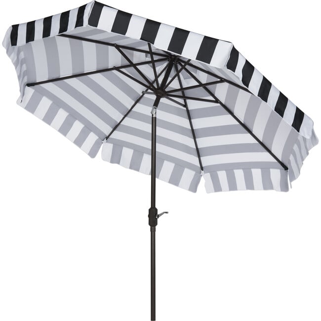 Elsa Canopy Stripe Patio Umbrella, Black/White - Umbrellas - 3