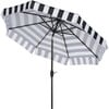 Elsa Canopy Stripe Patio Umbrella, Black/White - Umbrellas - 3