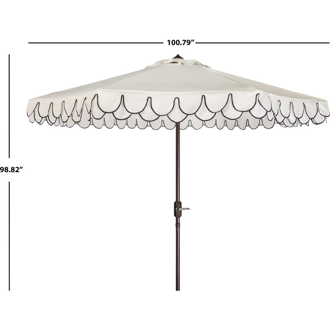 Doubled Petals Patio Umbrella, White/Black - Umbrellas - 5