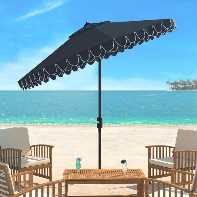 Doubled Petals Patio Umbrella, Navy - Umbrellas - 2