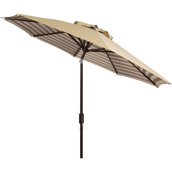 Tiana Inner Stripe Patio Umbrella, Beige - Umbrellas - 3