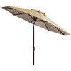Tiana Inner Stripe Patio Umbrella, Beige - Umbrellas - 3 - thumbnail