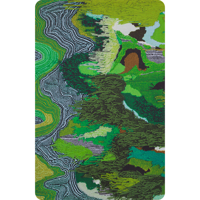 Flow Sweepable Shag Floormat, Green - Rugs - 4