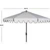 Dorinda Scalloped Patio Umbrella, White/Black - Umbrellas - 5