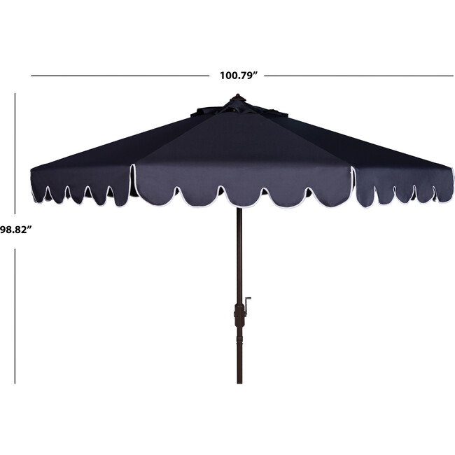 Dorinda Scalloped Patio Umbrella, Navy - Umbrellas - 5