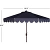 Dorinda Scalloped Patio Umbrella, Navy - Umbrellas - 5