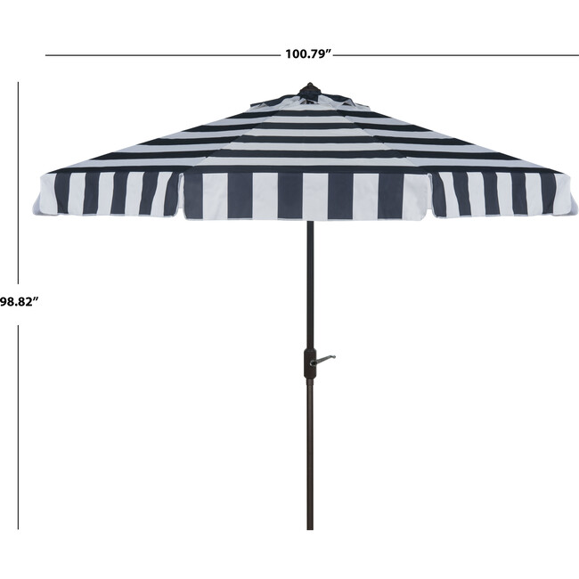 Elsa Canopy Stripe Patio Umbrella, Navy/White - Umbrellas - 5