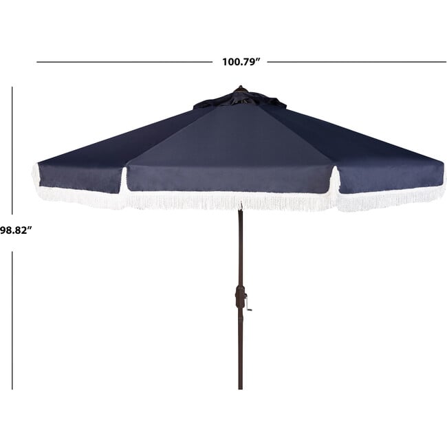 Fabia Fringed Patio Umbrella, Navy - Umbrellas - 5