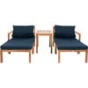 Pratia 5-Piece Outdoor Set, Navy/Acacia - Outdoor Home - 1 - thumbnail