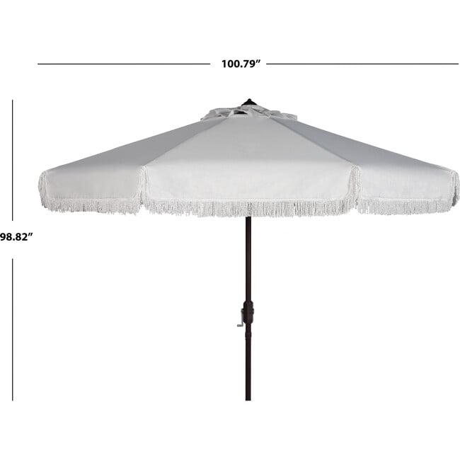 Fabia Fringed Patio Umbrella, White - Umbrellas - 5