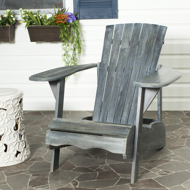 Mopani Adirondack Outdoor Chair, Soft Ash Grey