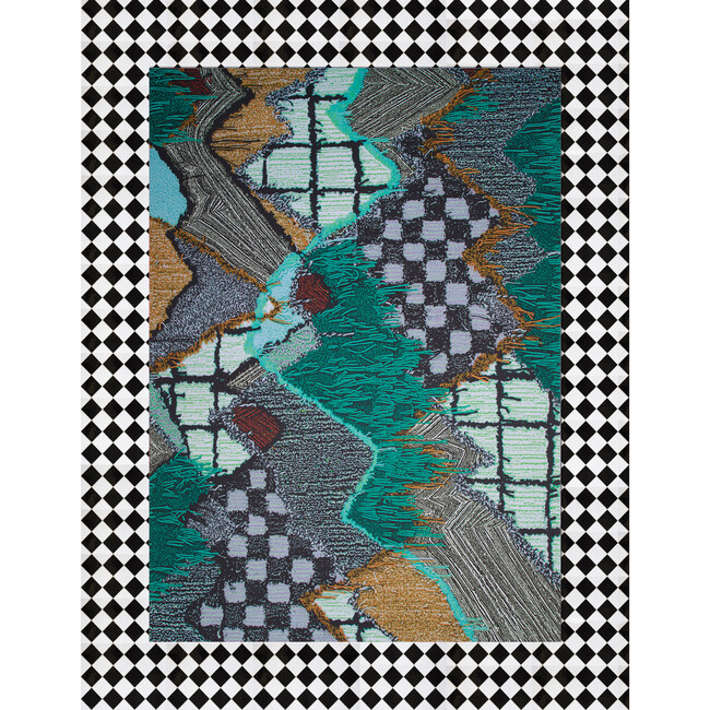 Upward Sweepable Shag Floormat, Cyan - Rugs - 8