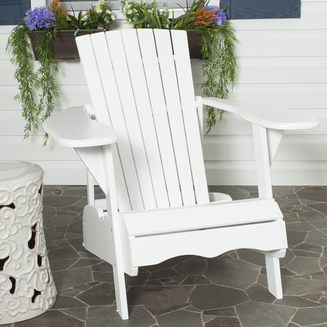 Mopani Adirondack Outdoor Chair, Clean White