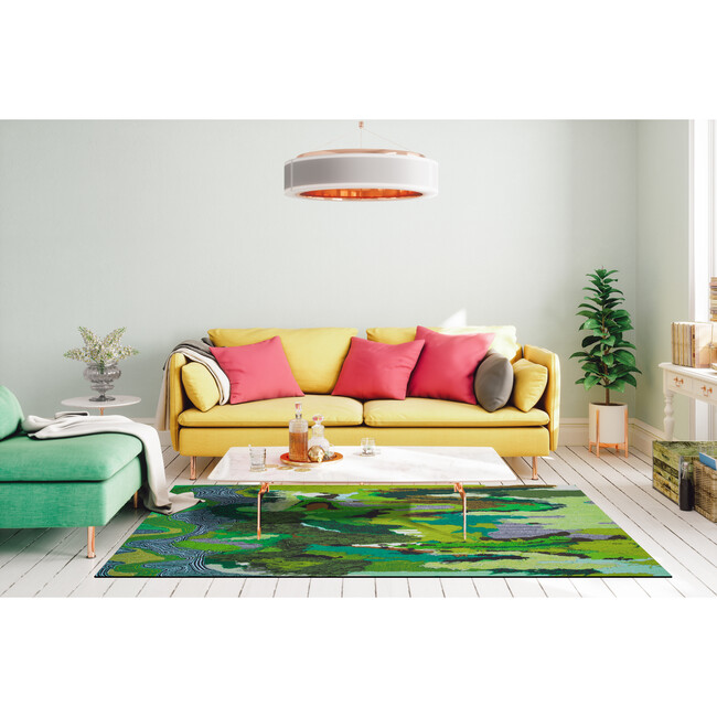 Flow Sweepable Shag Floormat, Green - Rugs - 6