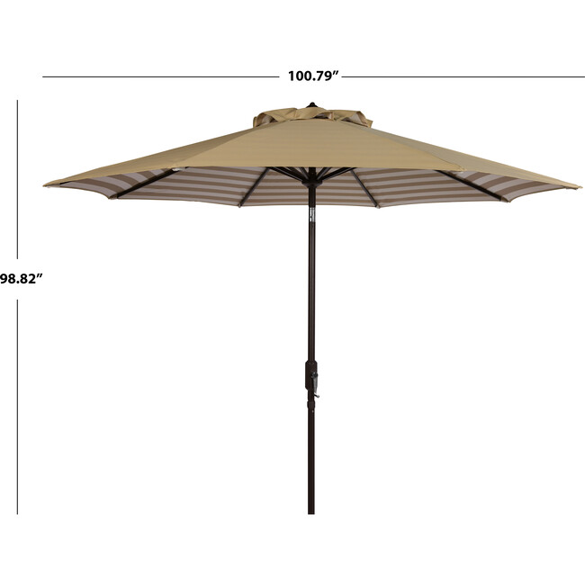 Tiana Inner Stripe Patio Umbrella, Beige - Umbrellas - 5