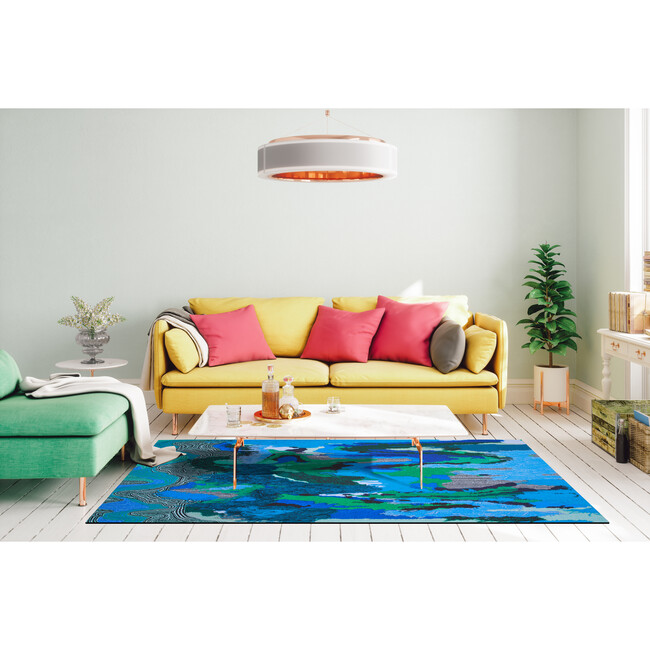 Flow Sweepable Shag Floormat, Blue - Rugs - 6