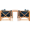 Ronson 5-Piece Outdoor Sectional Set, Navy/Acacia - Outdoor Home - 5