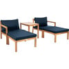 Pratia 5-Piece Outdoor Set, Navy/Acacia - Outdoor Home - 3