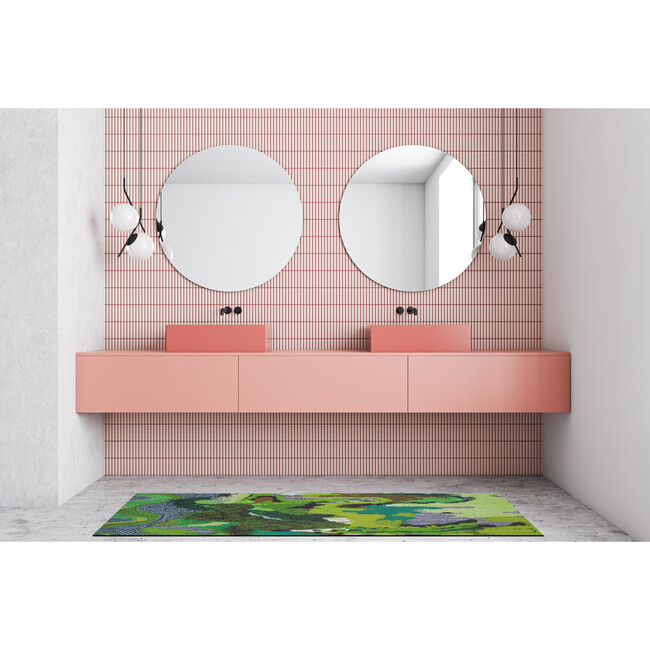 Flow Sweepable Shag Floormat, Green - Rugs - 8