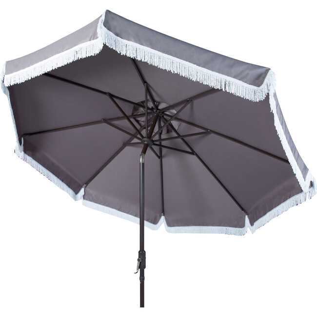 Fabia Fringed Patio Umbrella, Grey - Umbrellas - 5