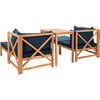 Ronson 5-Piece Outdoor Sectional Set, Navy/Acacia - Outdoor Home - 6