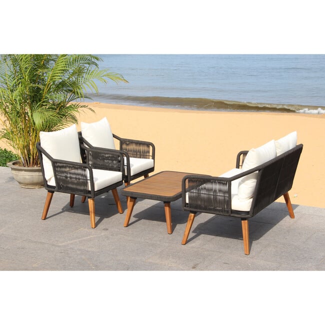 Raldin Rope 4-Piece Outdoor Living Set, Black/Beige - Outdoor Home - 6