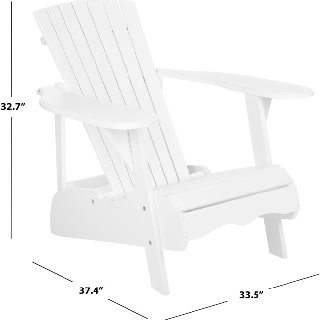 Mopani Adirondack Outdoor Chair, Clean White - Outdoor Home - 6