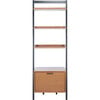 Lavina Shelved 1-Door Etagère, Natural/Charcoal - Bookcases - 1 - thumbnail