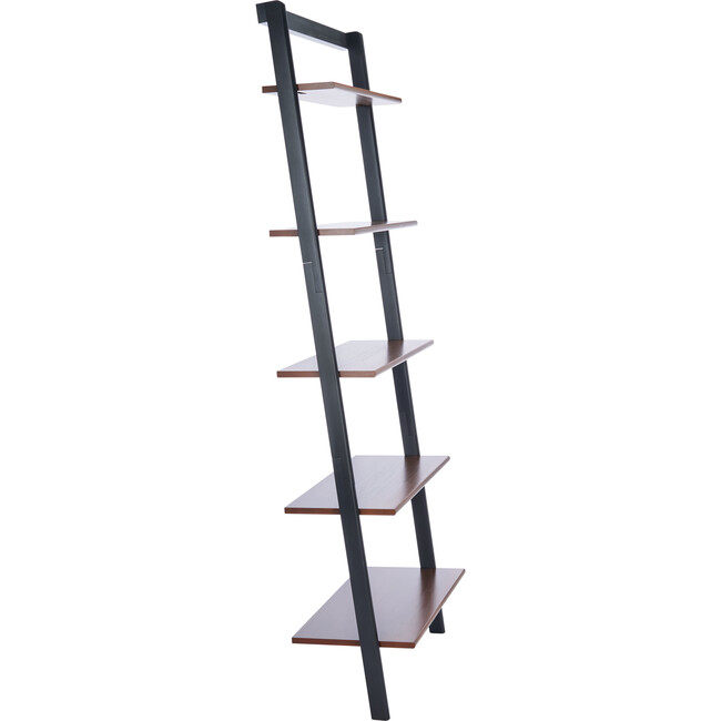 Cullyn 5-Tier Leaning Etagère, Honey Brown/Charcoal - Bookcases - 3