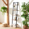 Allaire 5-Tier Leaning Etagère, Honey Brown/Charcoal - Bookcases - 2
