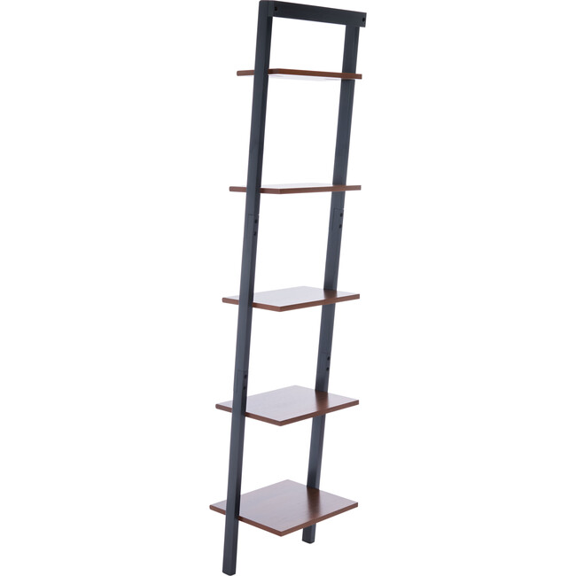 Allaire 5-Tier Leaning Etagère, Honey Brown/Charcoal - Bookcases - 4