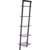 Allaire 5-Tier Leaning Etagère, Honey Brown/Charcoal - Bookcases - 4