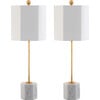 Set of 2 Magdalene Marble Table Lamps, White/Gold - Lighting - 1 - thumbnail