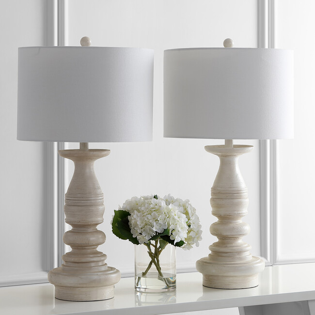 Set of 2 Jareth Table Lamp, White - Lighting - 3
