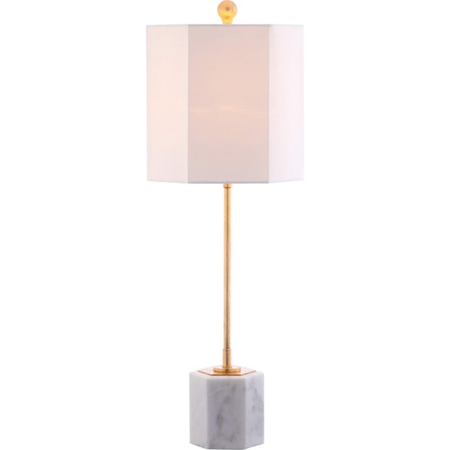 Set of 2 Magdalene Marble Table Lamps, White/Gold - Lighting - 3