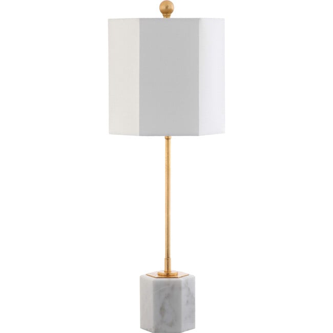 Set of 2 Magdalene Marble Table Lamps, White/Gold - Lighting - 4