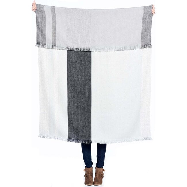 Reversible Alpaca Throw Blanket, Monochrome - Throws - 2