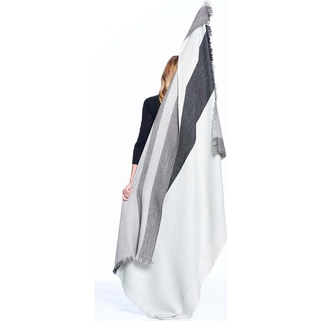 Reversible Alpaca Throw Blanket, Monochrome - Throws - 3