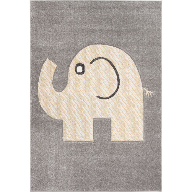 Ellie Elephant Kids' Rug, Grey/Beige