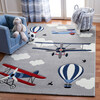 Amelia Airplane Kids' Rug, Navy/Red - Rugs - 2