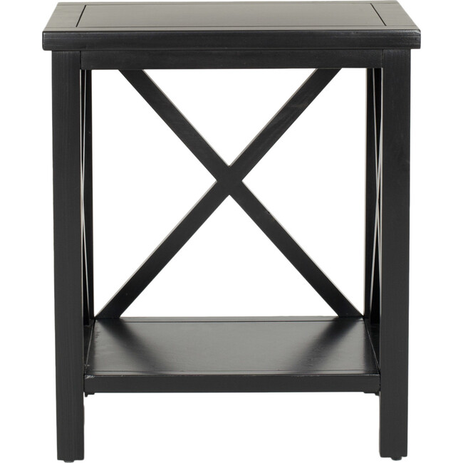 Candence Cross Back End Table, Black