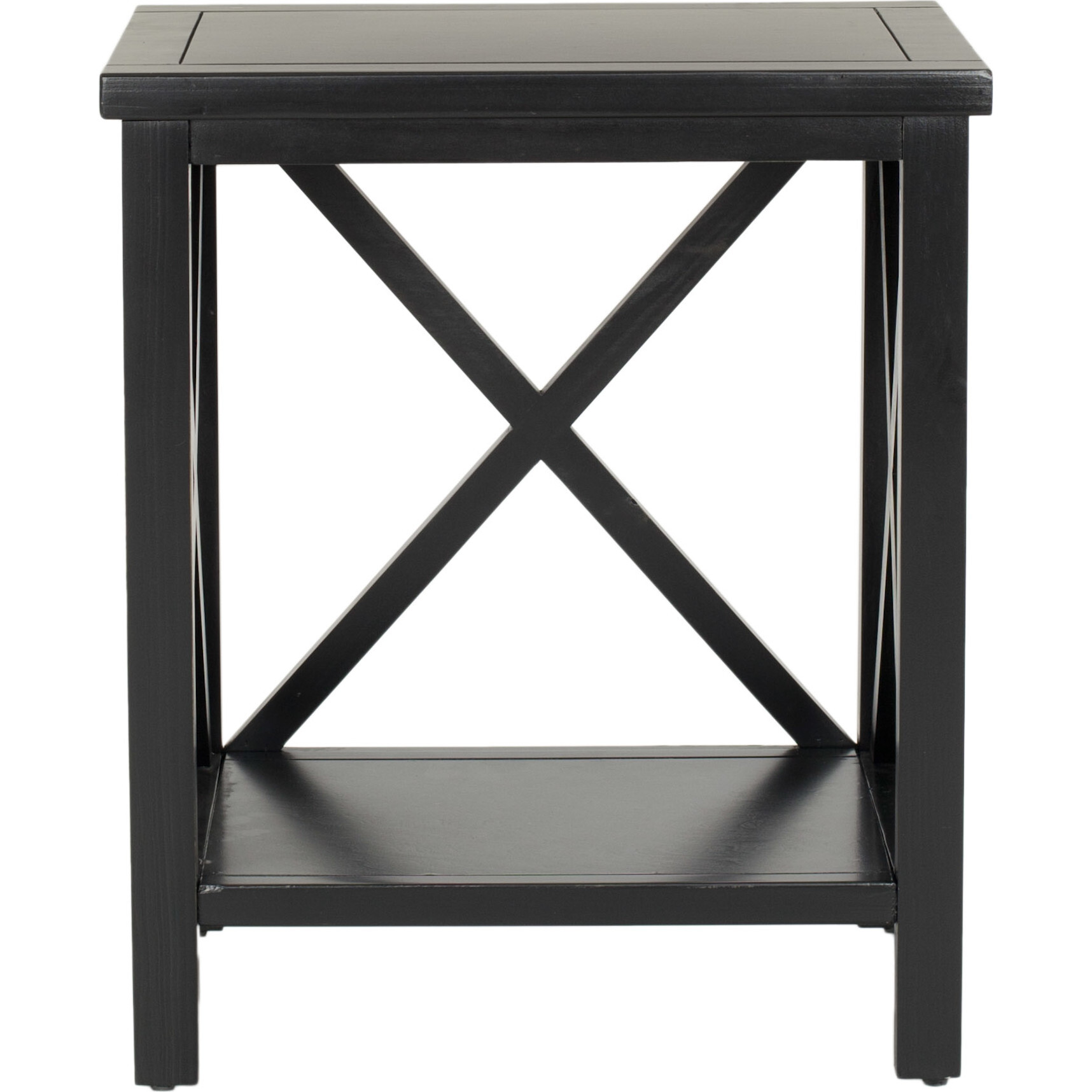 Candence Cross Back End Table, Black - Accent Tables - 1