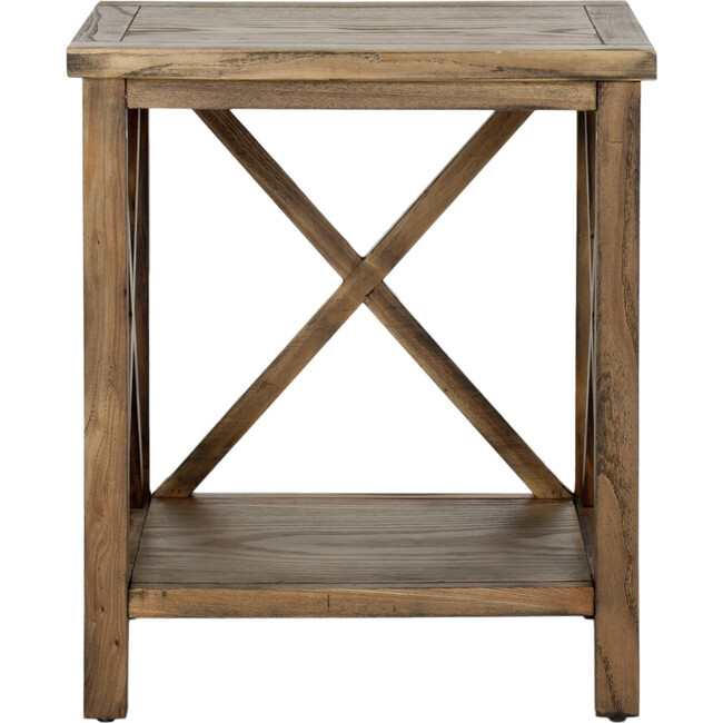 Candence Cross Back End Table, Oak - Accent Tables - 1
