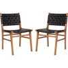 Taika Woven Leather Accent Chair, Black - Accent Seating - 1 - thumbnail