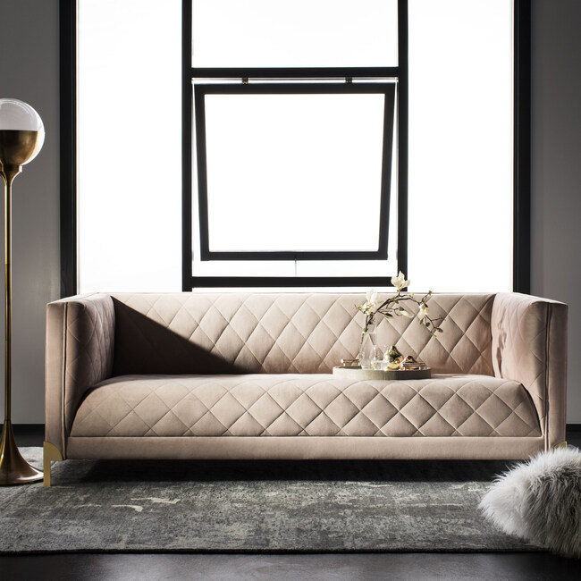 Luanna Diamond Trellis Sofa, Rose - Accent Seating - 2