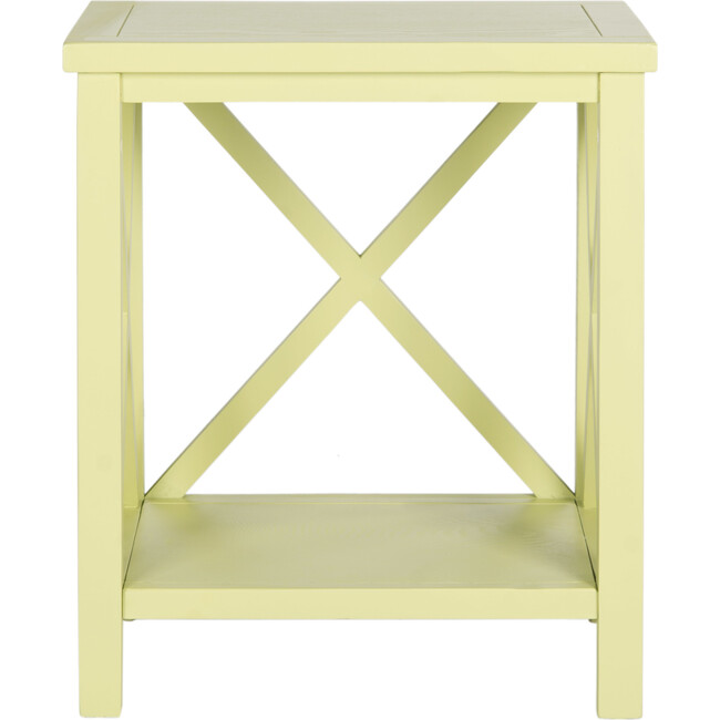 Candence Cross Back End Table, Avocado Green