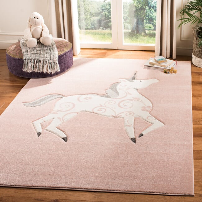 Olivia Unicorn Kids' Rug, Pink - Rugs - 3