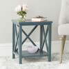 Candence Cross Back End Table, Teal - Accent Tables - 2 - thumbnail