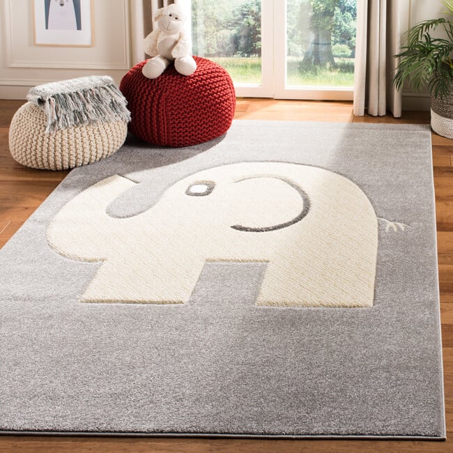 Ellie Elephant Kids' Rug, Grey/Beige - Rugs - 3