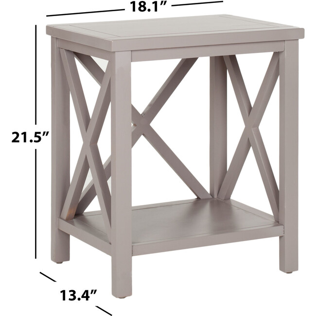 Candence Cross Back End Table, Grey - Accent Tables - 4